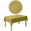 GECO Green ECOmmerce Tovaglia Rettangolare Impermeabile 120x190 cm, Antimacchia Lavabile, Plastificata Effetto Tessuto, Retro Felpato Antiscivolo, Ideale per uso Interno ed Esterno (120x190 Giallo)