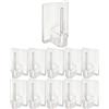 Your Day Mate Gancio autoadesivo per bastone, 10 x trasparente, misura 24 x 16.5 mm, ganci per tenda, ganci per zanzariere, gancio adesivo per tende a finestra, aggancio per bastoni su finestre in PVC, curtain hook