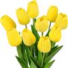 dellyy Tulipani Artificiali 10 Pezzi, Tulipani Finti come Veri, Fiori Artificiali Realistici per la Decorazione di Soggiorno e Camera da Letto, Tulipani Artificiali come Veri (giallo)