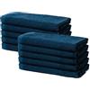Ôhm Set di 10 Asciugamani Bidet 30x50 cm | Piccoli Asciugamani Viso | Telo Bagno e Doccia per Ospiti | 100% Cotone | Spugna Morbido e Assorbente | 500g/m2 | Hotel e B&B | Oeko-Tex Blu Scuro
