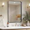 LunaMirror Specchio-Bagno 60x90 CM Nero Specchio da parete design moderno Profondità di 3.5 cm Specchio Bagno Orizzontale/Verticale decorazione da parete per camera da letto, ingresso, soggiorno, corridoio