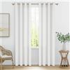 MRTREES Tende Lino Bianche Semioscuranti per Interni Camera da Letto Moderna Soggiorno Bellissime Moderne Salotto Eleganti Casa 2 Pezzi 140x240cm Tenda Bianca con Anelli Tende da Interno
