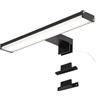 Alpinaluz Applique LED da Specchio Nero per Bagno - 4000K Luce Bianca Neutra - IP44 - Struttura in Alluminio e Supporti in Policarbonato - Installazione su Specchio, Muro o Mobile (30cm 8W)