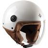 Tucano Urbano casco demi jet unisex EL'JETTIN 6.0. Casco moto in policarbonato, casco scooter small fit. Calotta XS-M ed L-XXL. Casco estate inverno. Casco omologato ECE 22.06 Bianco perla Tg. L