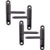 SOTECH 4 pezzi Cerniere per porte Cerniera a forare 15 x 83 mm con perno M8 x 47 mm Cerniera a avvitare Cerniera per porte interne da avvitare/forare (acciaio nero)