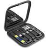 SHINROAD Organizer per cavi Compact Lading Hub Adattatore USB Multi Caso dati con supporto per telefono 9 in 1 SIM pin tipo C veloce nero