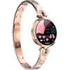 LONGLU Smartwatch for Women - Compatibile con iOS Android iPhone Samsung Mobile Phone - con Bluetooth, frequenza cardiaca, pressione sanguigna, contapassi, fitness e monitoraggio del sonno (D'oro)
