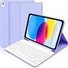 COEZFE Tastiera Custodia per iPad 10 Generazione 10.9 2022/11 Generazione (A16)11 2025, Italiano QWERTY Rimovibile Bluetooth Tastiera, Slim Custodia con Supporto Pencil per iPad 11a Gen 2025, Porpo
