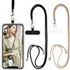 Vauki 2 pezzi Cordino per Cellulare Telefono Universale Tracolla Regolabile Collana Collo Catena Laccio per Cellulare e Patch Telefono per Maggior Parte Smartphone IPhone Samsung Xiaomi, Nero+Oro