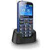 Ukuu Telefono Cellulare per Anziani con SOS - Tasti Grandi, Volume Alto, Schermo 2.3'', Ricarica USB-C, Batteria 1000mAh, Facile da Usare (Blu)