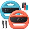 FASTSNAIL volante per Switch 2/Switch 1/OLED, Antiscivolo Adattatore compatibile con Nintendo Switch 2 per Joycon 2, Controller accessorio per Mario Kart World(Blu+Arancione)