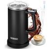Hixava Montalatte Elettrico,4 in 1 Schiuma Automatico Latte Montalatte per Cappuccino Monta a Caldo o a Freddo Montalatte Silenzioso per Caffè Interruzione Automatica Dell'alimentazione Con Maniglia