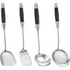 FJNATINH Wok Spatula - Spatola per wok e spatola, 36-39 cm, lavabile in lavastoviglie, 4 pezzi