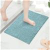 Qirc Tappeto da bagno antiscivolo, assorbente, grande, morbido e lussuoso, tappetino da doccia spesso lavabile, per cucina, ingresso, camera da letto, interni ed esterni (blu, 60 x 90 cm)