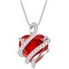 starchenie Collana Infinito Amore Cuore Donna Argento 925 con Granate Pietra Portafortuna Zirconi Ciondolo Regalo Gioielli
