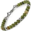 10:10 Bracciale Uomo Donna Pietre Naturali di Giada Da 6 mm - Beads In Acciaio Inox Diamantate, Stile Classico, Minimal - Regolabile, Elegante e Resistente - Made in Italy
