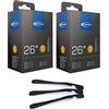 MSZweirad Schwalbe - Set di 2 tubi per bicicletta DV13 26 (40/62-559) 40 mm + leve per pneumatici MSZweirad