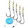MYGLOAR 5 Pezzi in Fishing Rotate Rig Hooks | 15 ganci rotanti con perla di tungsteno | Ganci rotore misura 5-6 | Accessori per la pesca alla per spigole e castagne, con lenza da 7,2 m