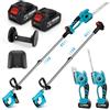 panthem Set di forbici per erba con batteria 2 in 1, telescopico, 21 V, 4,0 A, per Makita 18 V, tagliasiepi, tagliasiepi, piccolo tagliaerba, con asta di prolunga