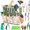 Mucek Attrezzi Giardinaggio, 12 Pezzi Set da Giardino Acciaio Inossidabile ad uso, Include Forbici per Potare, Vanga per Orto, Forcola e Rastrello a Mano, Set Giardinaggio Regali da Giardino per Uomo Donna