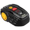 LANDXCAPE Robot tagliaerba LX799 fino a 300 m² e 25% di pendenza tosaerba automatico con indicatore di carico laterale, sistema di taglio a 3 coltelli/pacciamatura, robot da giardino, nero/arancione