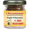 I Piccantissimi - T. REX MUSTARD peperoncino piccantissimo in vasetto da (13 gr) - Scaglie di Peperoncino a lunga conservazione peperoncino piccante T. REX MUSTARD coltivato in Italia (1.400.000 SHU)