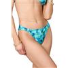 Goldenpoint Donna Costume da Bagno Oasis - Parte Bassa del Bikini - Brasiliana Fianco Basso con Nodi Laterali in Microfibra Fantasia Astratta Multicolor Taglia XS Colore Blu