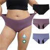 INNERSY Slip Mestruali Donna Taglie Forti Mutande Ciclo Mestruale Post Parto Incontinenza Pacco da 3 (4XL, caffè, Beige, Marrone)