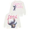 Disney Felpa Bambina, Felpa Ragazza Cotone Lilo E Stitch, Maglione Ragazza Manica Lunga, Abbigliamento Bambina Stitch, Avorio 12-13 Anni