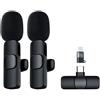 ELLENNE Microfono Wireless Doppio compatibile con Android, iPhone, iPad | USB-C | Riduzione Rumore ANC - K9M