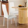 Liink1Ga La Sedia Set di 2 Sedie Imbottite Bianche Sala da Pranzo, Moderna Set 2 Sedie Scandinave in Similpelle Bianca per Cucina da Soggiorno/Ristorante/Caffetteria/Ufficio/D'attesa, Montaggio Facile
