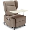 REDÒKASA Poltrona relax elettrica Atlanta per anziani, 2 motori con funzione LIFT, 4 ruote con maglione, reclinazione e alzapersona, braccioli estraibili con tavolino opzionale (Con Tavolino, Fango)