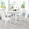 Liink1Ga La Sedia Set di 4 Sedie Imbottite Bianche Sala da Pranzo, Moderna Set 4 Sedie Scandinave in Similpelle Bianca per Cucina da Soggiorno/Ristorante/Caffetteria/Ufficio/D'attesa, Montaggio Facile