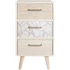 Rebecca Mobili Comodino in Legno, Comodino Alto e Stretto, Legno MDF, Marrone Chiaro, per Camera da Letto, Stile Scandinavo - Misure HxLxP: 58 x 30 x 29 cm - Art. RE6912