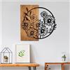 Wallity Elegante accessorio decorativo da parete in legno, 57 x 57 cm, 100% vero legno (3 cm) e metallo (1,5 mm), finitura unica noce e nera, perfetto per la decorazione della casa