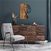 Wallity Elegante accessorio decorativo da parete in legno, color noce e nero, 43 x 58 cm, 50% legno (3 cm di spessore) e 50% metallo | Unique Color & Texture Variations for Stylish Home Decor
