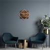 Wallity Elegante accessorio decorativo da parete, 54 x 54 cm, noce e rame, 50% legno (3 cm) e 50% metallo (1,5 mm), design unico