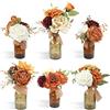 Rinlong Centrotavola floreale assortiti, 6 pezzi, per matrimoni, tavoli autunnali, centrotavola arancione bruciato, bouquet per damigella d'onore, mensola per cameretta dei bambini, decorazione per