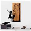 Wallity Elegante accessorio decorativo da parete in legno, color noce e nero, 42 x 58 x 3 cm, 50% legno (3 cm) e 50% metallo (1,5 cm), design unico per la decorazione della casa elegante