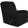Easy-Going Recliner Stretch Sofa Slipcover Sofa Cover 4-Pieces Furniture Protector Couch Soft with Elastic Bottom Spandex Jacquard Fabric Small Checks(Large,Black)