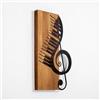 Wallity Elegante accessorio decorativo da parete in legno, 30 x 50 cm, 50% legno (spessore 3 cm) e 50% metallo, finitura unica noce e nera, perfetto per decorazioni moderne