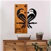 Wallity Elegante accessorio decorativo da parete in legno, noce e nero, 45 x 58 x 3 cm, 100% legno (3 cm) e metallo (1,5 mm), design unico per arredamento elegante della casa