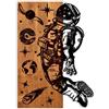 Wallity Elegante accessorio decorativo da parete in legno, color noce e nero, 42 x 58 x 3 cm, 50% legno (3 cm) e 50% metallo (1,5 cm), design unico per la decorazione della casa elegante