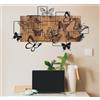 Wallity Elegante accessorio decorativo da parete in legno, colore nero e noce, 73 x 42,5 cm, telaio in 100% metallo (1,2 mm) e legno solido (3 cm), perfetto per decorazioni moderne