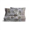 LARA MORADA - Set Completo letto Lenzuola, 100% Cotone, Stampato, Per Letto Singolo 1 Posto (Singolo, Francisca Beige)