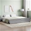 Gecheer Struttura Letto,Giroletto,Matrimoniale,Moderno,in Legno Multistrato,Grigio Sonoma,con Testiera,e Pediera,180x200 cm,Letto con Doghe, Letto,Matrimoniale Moderno,180x200 cm,Letto con Pediera