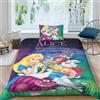 BYTUGI Set Copripiumino Alice nel paese delle meraviglie 3D Stampato Set Biancheria Da Letto Set Copripiumino in Microfibra Morbida Con Chiusura A Cerniera E Federe Cuscino Single（135x200cm）