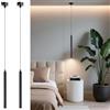 TEKHOME 2 PEZZI Tubo LED COB Moderno Faretti da soffitto Lampade a sospensione Isola cucina Sala da pranzo Negozio Bancone bar Decorazione Cilindro Tubo Illuminazione a sospensione (NERO, 4000K)