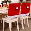 NIBESSER Coprisedie Natale per Schienale 4 Pezzi Cappello Babbo Natale per Sedie da Pranzo in Velluto Glitterato Elasticizzato Coprisedie Natalizie Rosso per Cenone Festa 49x60 cm
