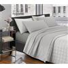 IlGruppone Completo Letto Lenzuola Matrimoniale,100% Cotone, Set Letto, Lenzuolo sopra, sotto e Federe 2 Piazze - Grigio